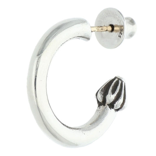 Chrome Hearts Plain Hoop Silver Earring Size ONE SIZE