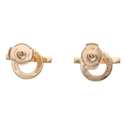 HERMES Finesse K18PG Black Spinel Earrings Size ONE SIZE