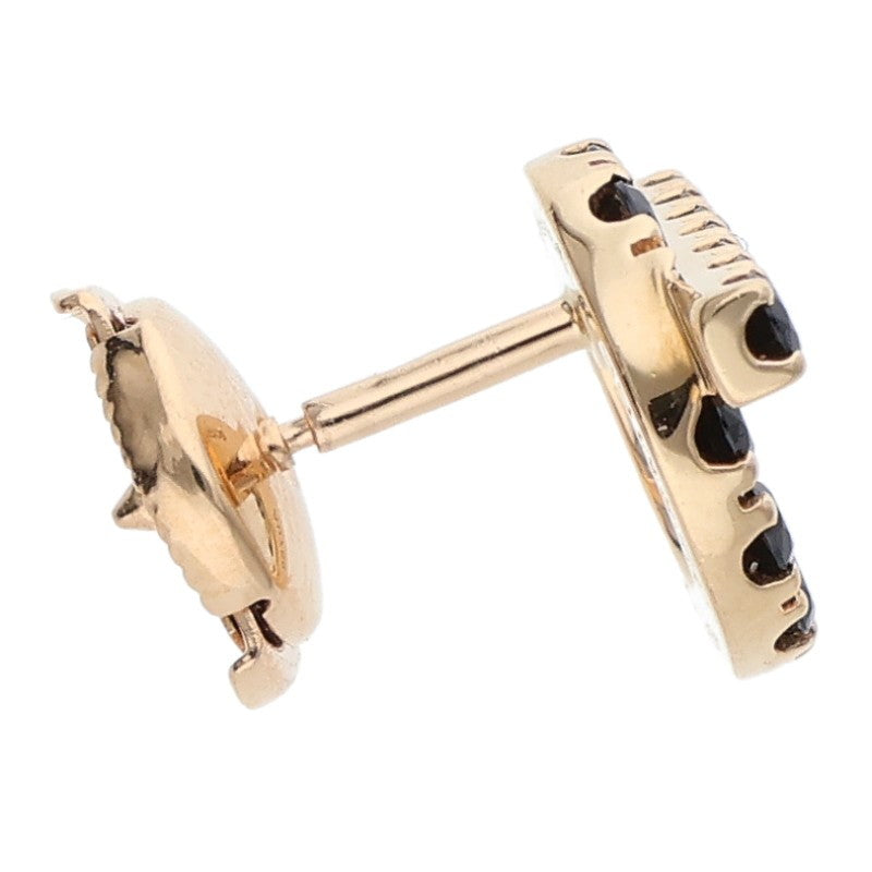 HERMES Finesse K18PG Black Spinel Earrings Size ONE SIZE