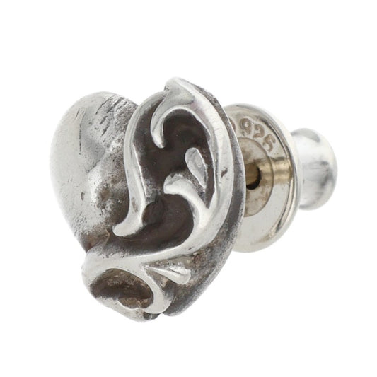 Chrome Hearts Heart Stud Earring Silver Size ONE SIZE
