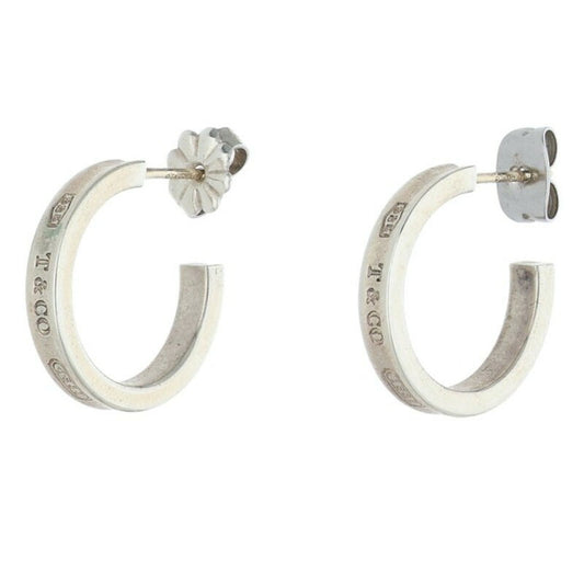 TIFFANY&Co. 1837 Sterling Silver Hoop Earrings Size ONE SIZE