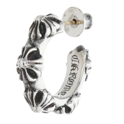 Chrome Hearts Crossband Hoop Earring Silver Size ONE SIZE