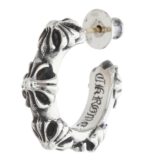 Chrome Hearts Crossband Hoop Earring Silver Size ONE SIZE