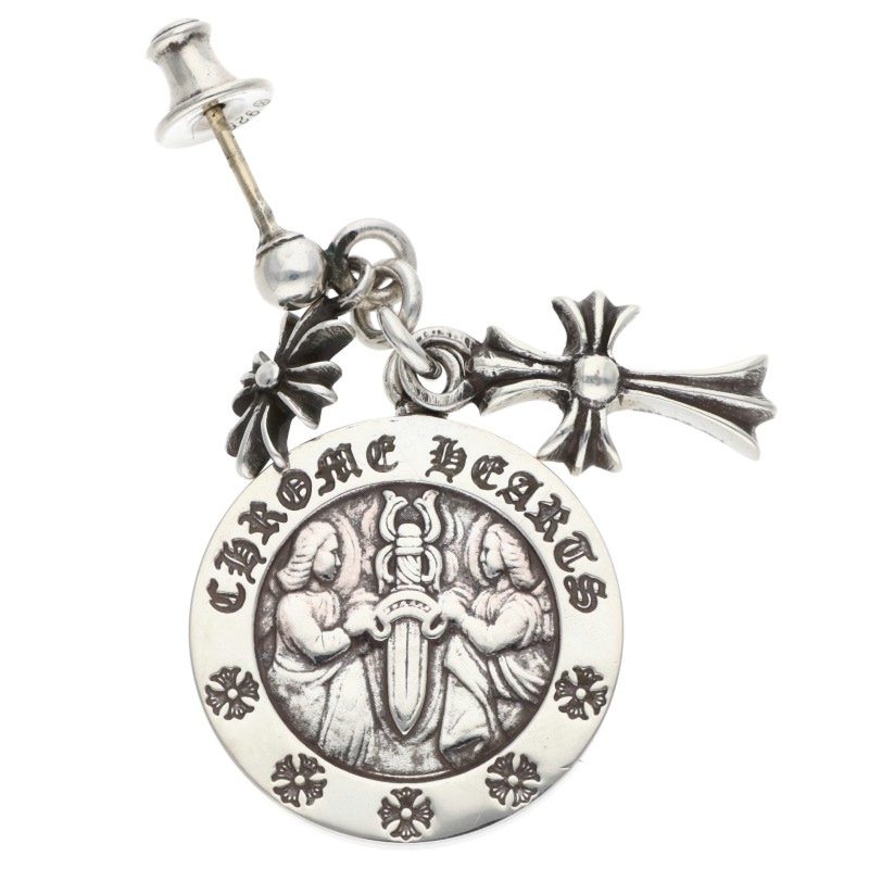 Chrome Hearts Angel Medal Drop Silver Earring Size ONE SIZE