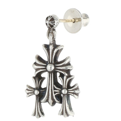 Chrome Hearts 3 CH Cross Drop Silver Earring Size ONE SIZE