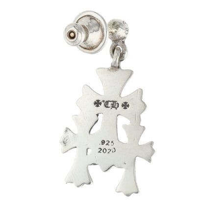 Chrome Hearts 3 CH Cross Drop Silver Earring Size ONE SIZE