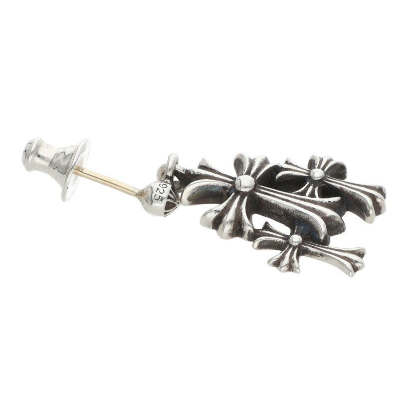 Chrome Hearts 3 CH Cross Drop Silver Earring Size ONE SIZE