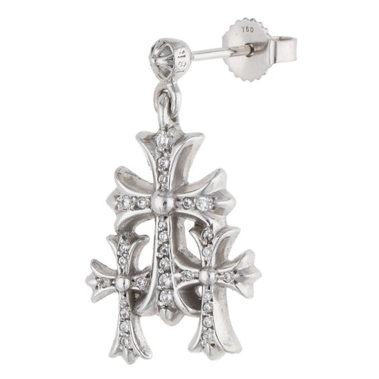 Chrome Hearts 18K Triple CH Cross Pave Diamond Size ONE SIZE