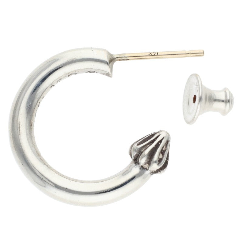Chrome Hearts 925 Silver Plain Hoop Earring