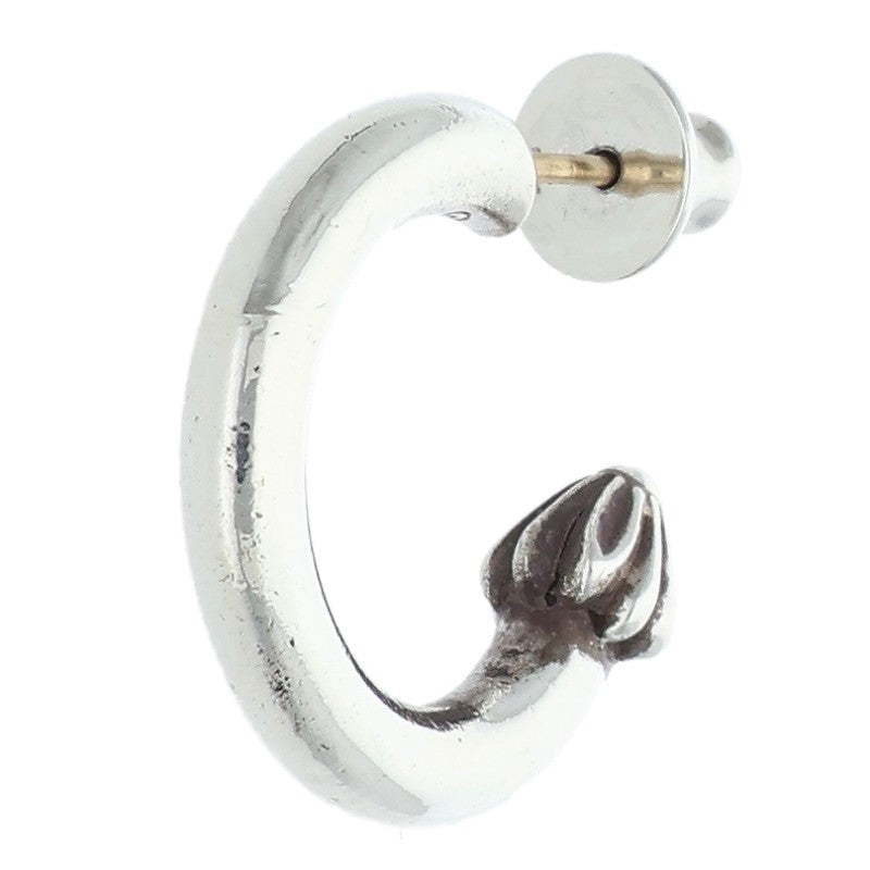 Chrome Hearts Plain Hoop Silver Earring 14K Size ONE SIZE