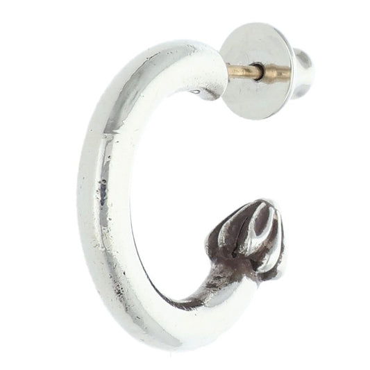 Chrome Hearts Plain Hoop Silver Earring 14K Size ONE SIZE