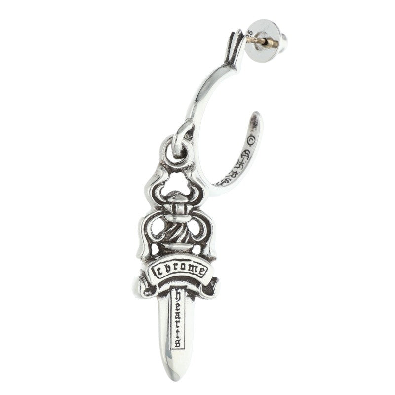 Chrome Hearts #5 Dagger Hoop Silver Earring Size ONE SIZE