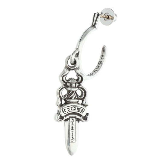 Chrome Hearts #5 Dagger Hoop Silver Earring Size ONE SIZE