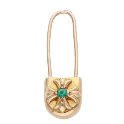 Chrome Hearts 22K Safety Pin 1 Emerald Earring Size ONE SIZE