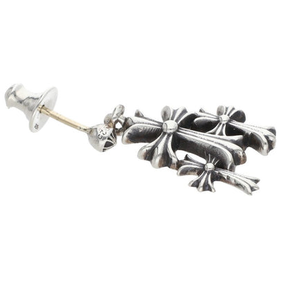 Chrome Hearts 3 CH Cross Drop Silver Earring Size ONE SIZE