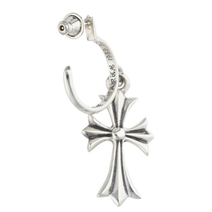 Chrome Hearts Tiny CH Cross Hoop Silver Size ONE SIZE