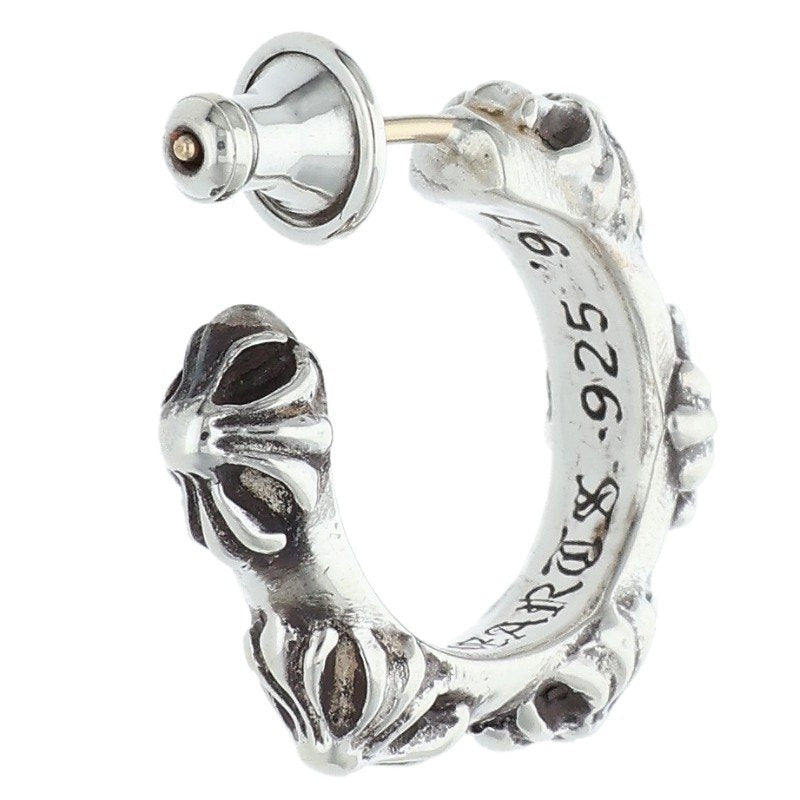 Chrome Hearts Cross Band Hoop Silver Earring Size ONE SIZE