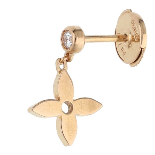 LOUISVUITTON K18PG Monogram Diamond Earring Size ONE SIZE