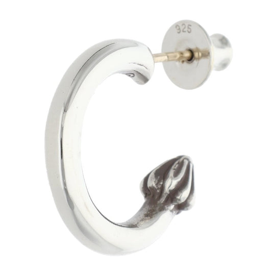 Chrome Hearts Plain Hoop Silver Earring Size ONE SIZE