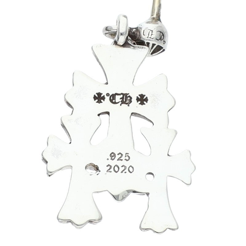 Chrome Hearts Triple CH Cross Silver Earring Size ONE SIZE