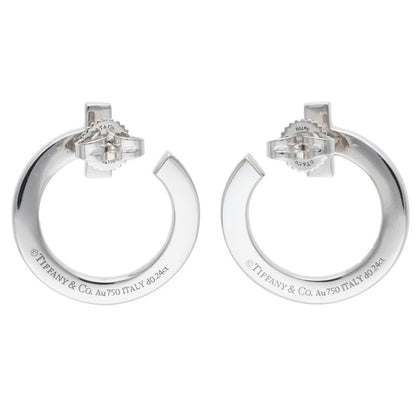 TIFFANY&Co. K18WG T One Open Hoop Pave Diamond Size ONE SIZE