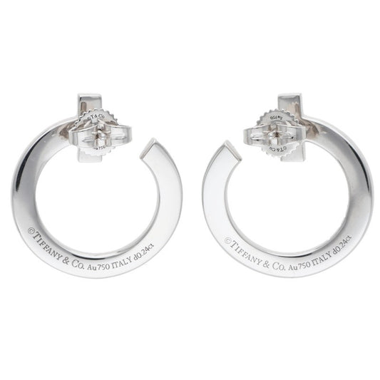 TIFFANY&Co. K18WG T One Open Hoop Pave Diamond Size ONE SIZE