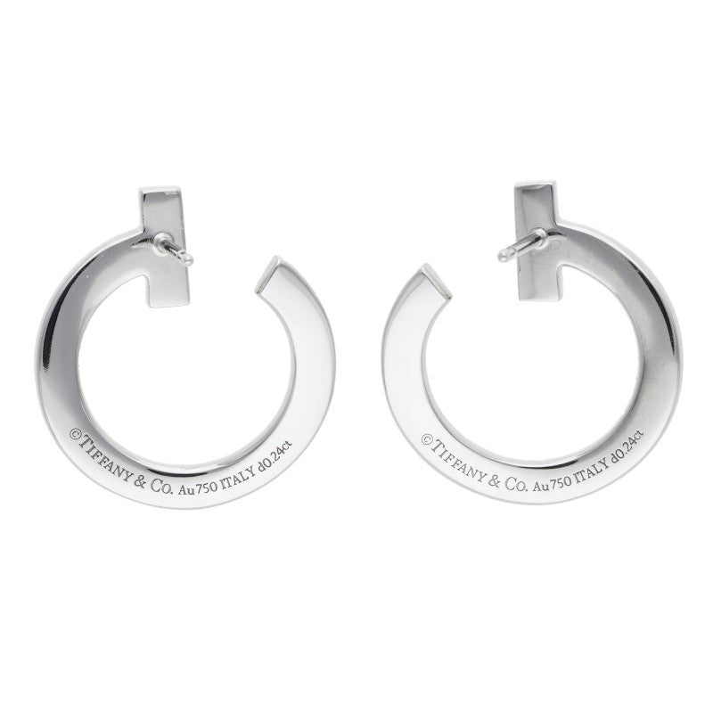 TIFFANY&Co. K18WG T One Open Hoop Pave Diamond Size ONE SIZE