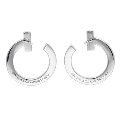 TIFFANY&Co. K18WG T One Open Hoop Pave Diamond Size ONE SIZE