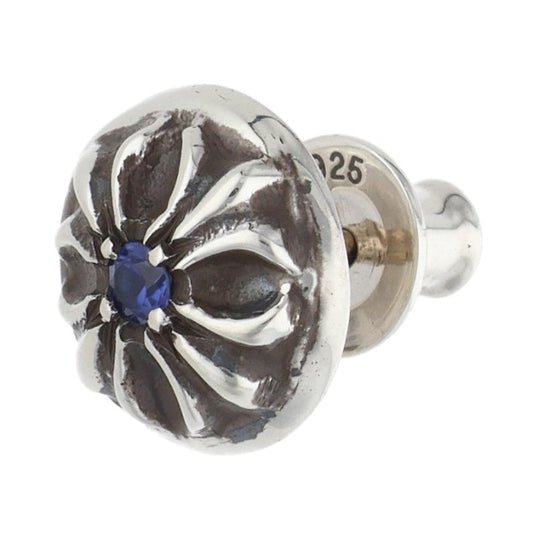Chrome Hearts Cross Ball Stud Sapphire Silver Size ONE Multi