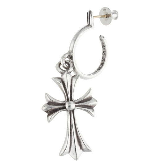 Chrome Hearts Tiny CH Cross Hoop Silver Size ONE SIZE