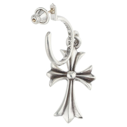 Chrome Hearts Tiny CH Cross Hoop Silver Size ONE SIZE