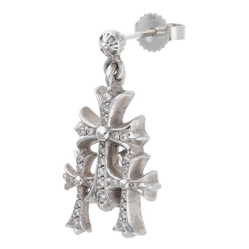 Chrome Hearts 18K Triple CH Diamond Earring Size ONE SIZE