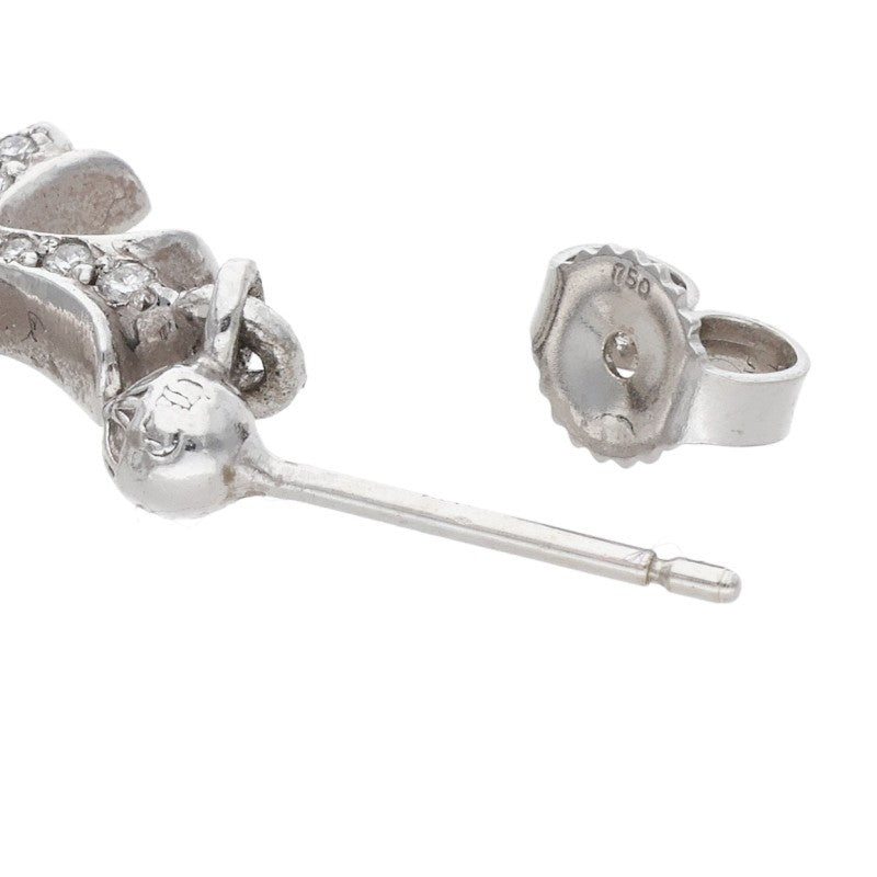 Chrome Hearts 18K Triple CH Diamond Earring Size ONE SIZE
