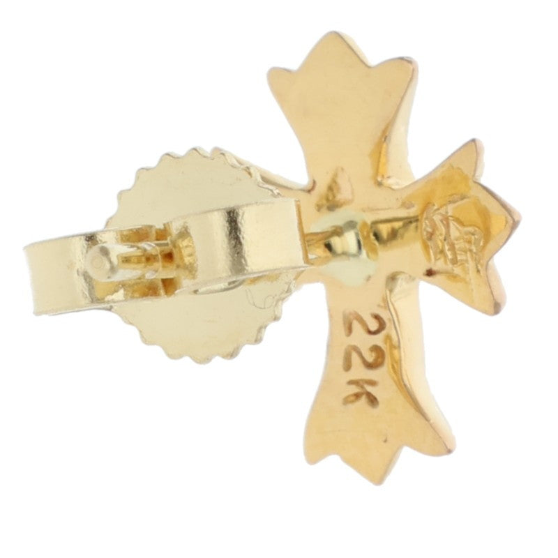 Chrome Hearts 22K CH Cross Stud Gold Earring
