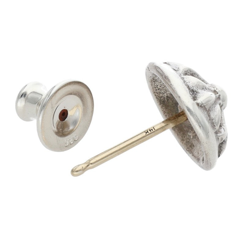 Chrome Hearts Silver Cross Ball Stud Earring