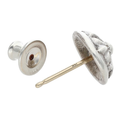 Chrome Hearts Silver Cross Ball Stud Earring