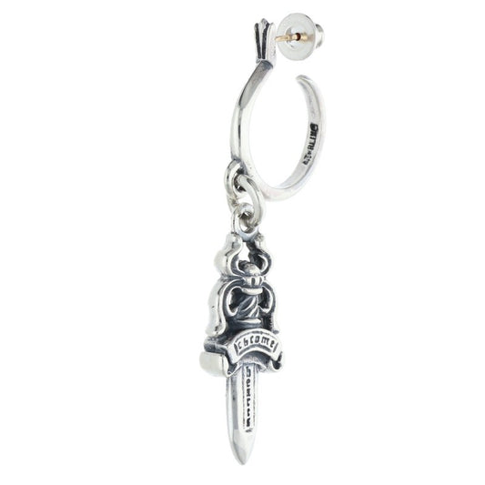 Chrome Hearts #5 Dagger Hoop Silver Earring Size ONE SIZE