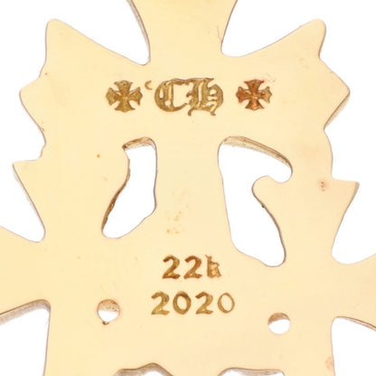 Chrome Hearts 22K Triple CH Cross Gold Earring Size ONE SIZE