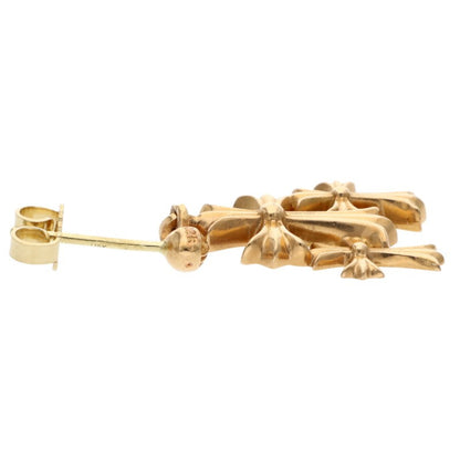 Chrome Hearts 22K Triple CH Cross Gold Earring Size ONE SIZE