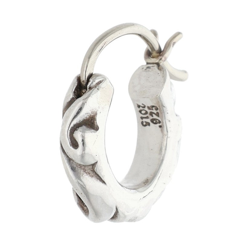 Chrome Hearts Tiny Scroll Hoop Silver Earring Size ONE SIZE