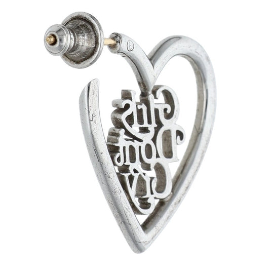 CAREERING x Girls Don't Cry Heart Logo Silver Earrings