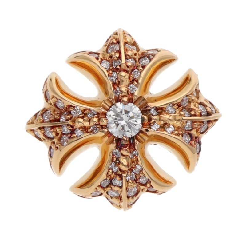 Chrome Hearts 22K Pave Diamond CH Plus Stud