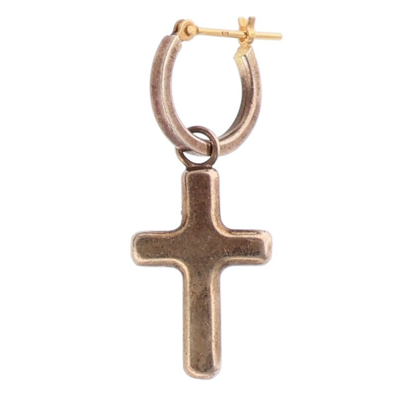 CAREERING K18 Gold Cross Motif Hoop Earring