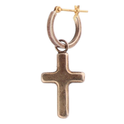 CAREERING K18 Gold Cross Motif Hoop Earring