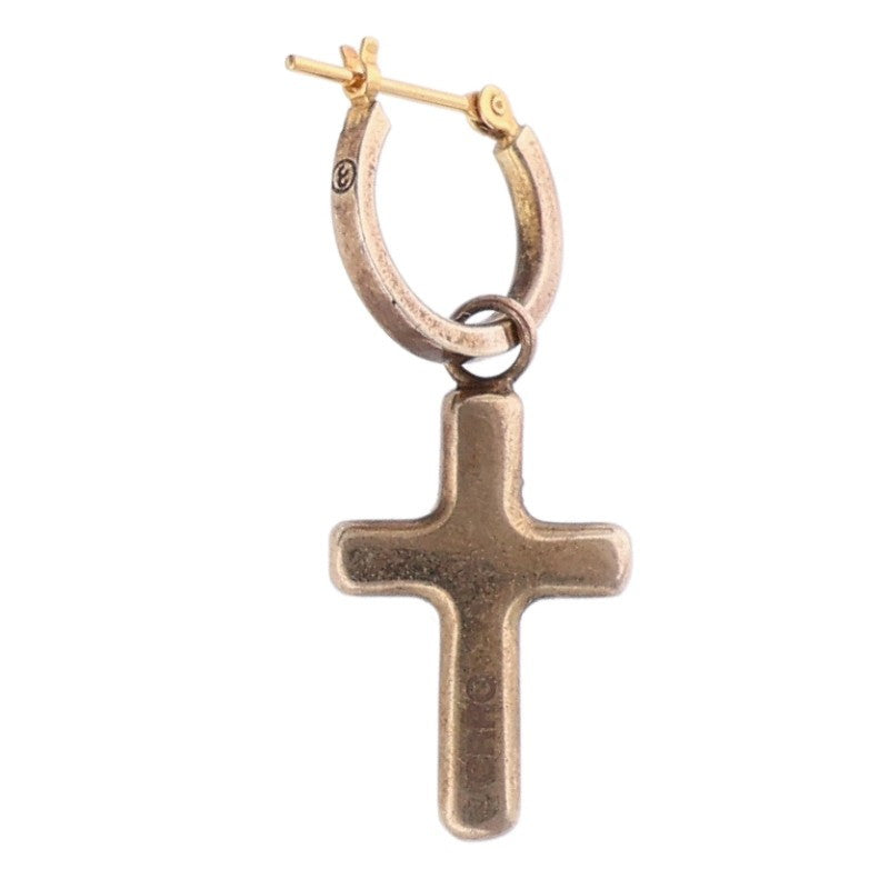 CAREERING K18 Gold Cross Motif Hoop Earring