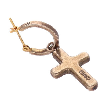 CAREERING K18 Gold Cross Motif Hoop Earring