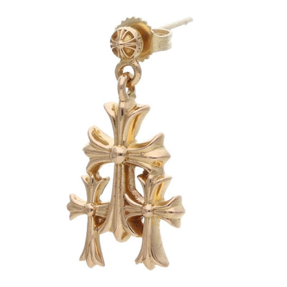 Chrome Hearts 22K 3 CH Cross Drop Gold Earring Size ONE SIZE