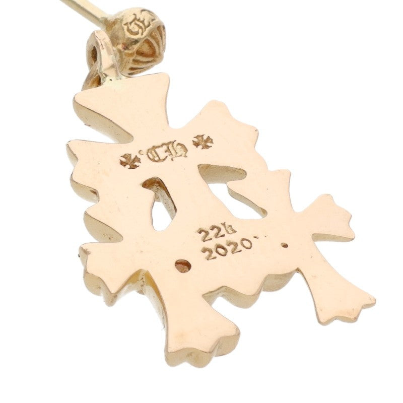 Chrome Hearts 22K 3 CH Cross Drop Gold Earring Size ONE SIZE
