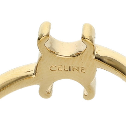 CELINE Asymmetric Hoop Triomphe Logo Gold Size ONE SIZE