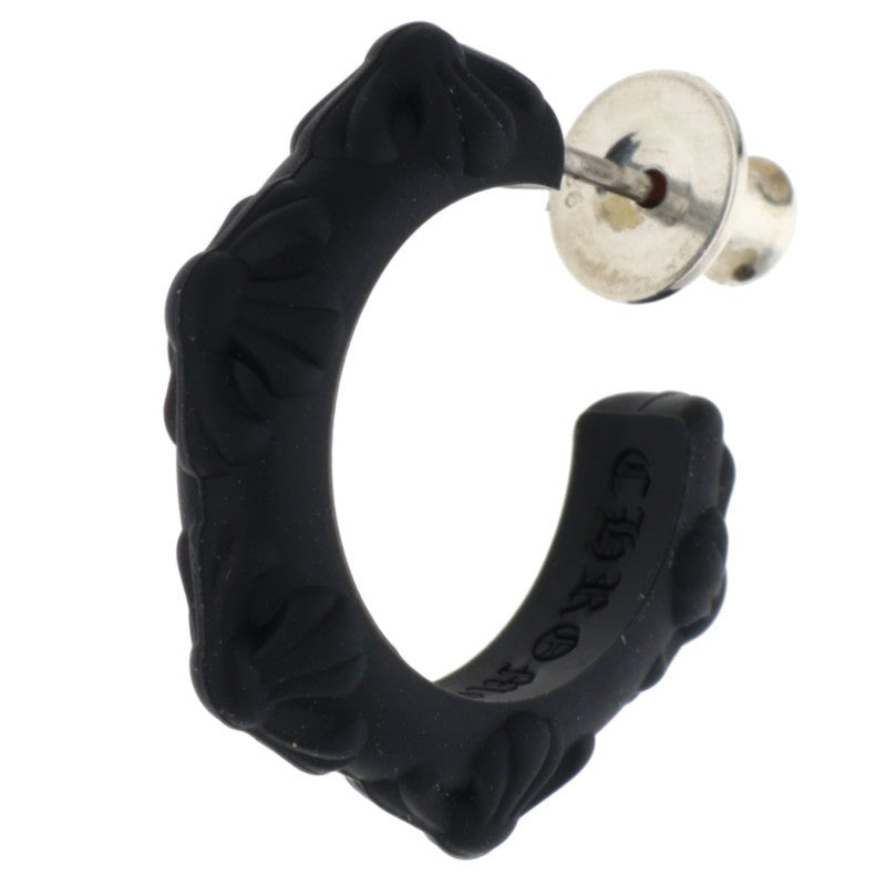 Chrome Hearts Rubber Cross Band Hoop Earring Size ONE Black